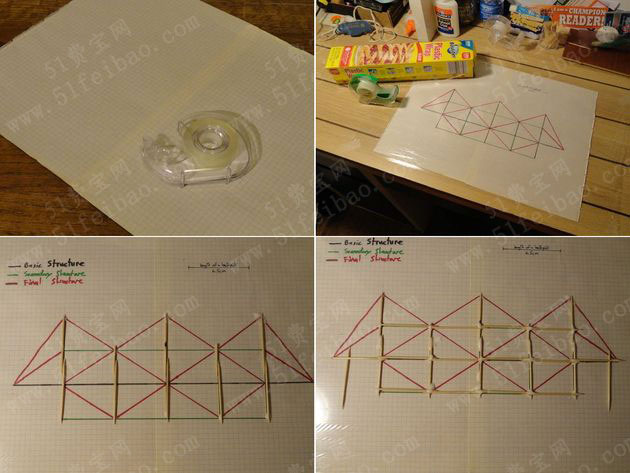 用牙签怎麼建桥梁模型简单教程 - 废物利用手工diy小
