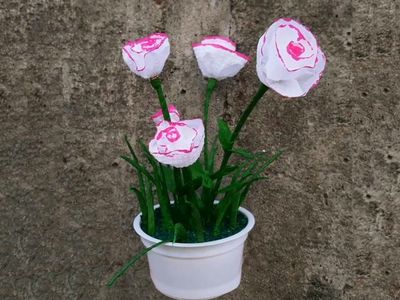 废塑料瓶DIY艳丽杜鹃花盆栽教学