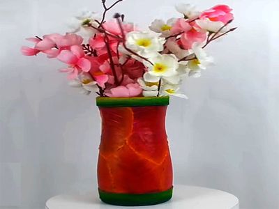 教你利用树叶做装饰花瓶