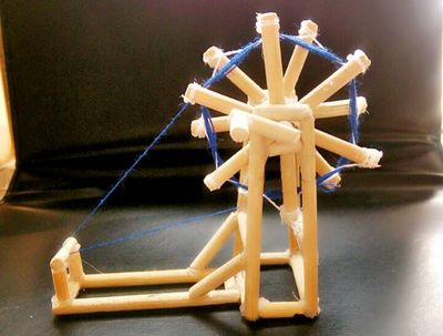 一次性筷子DIY复古纺车模型做法