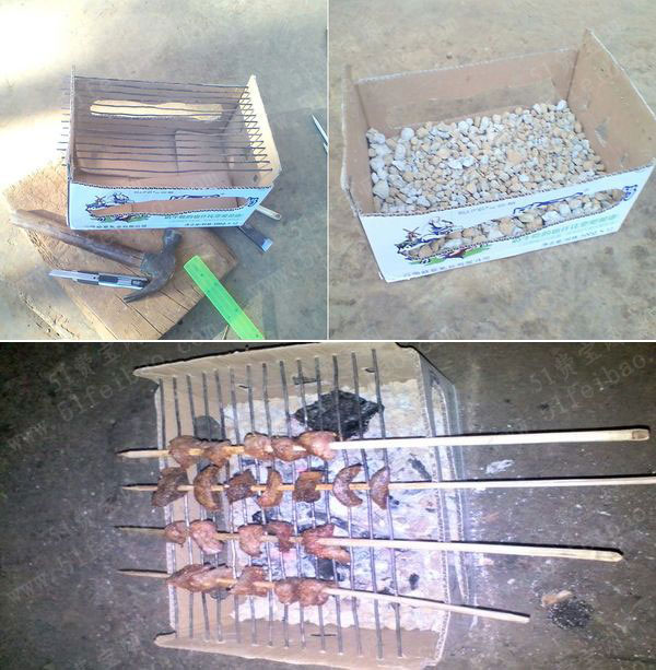 如何自制一次性bbq烧烤架教学