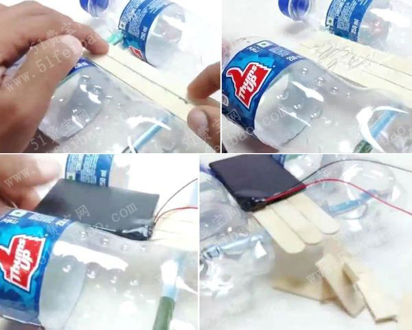 如何使用饮料瓶diy电动马达船方法