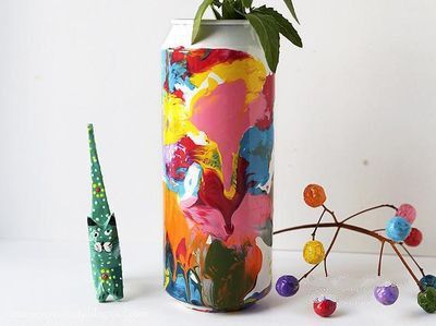 完美创意DIY易拉罐抽象风格艺术花瓶