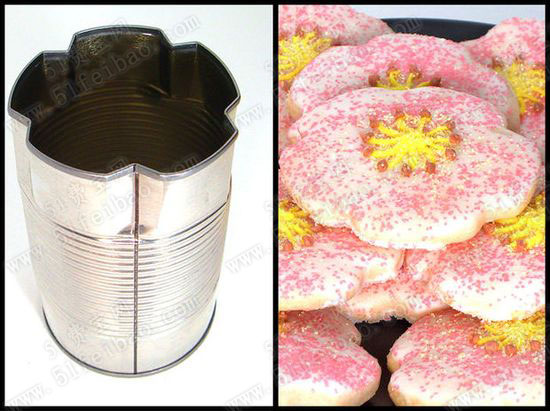 圆形铁罐头废物利用做diy蛋糕模具和饼干模具