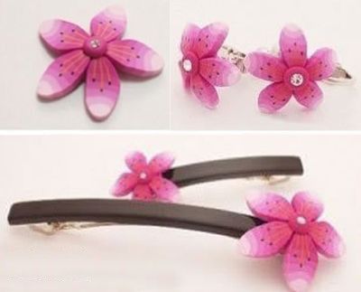 简洁的樱花花朵发饰发夹做法