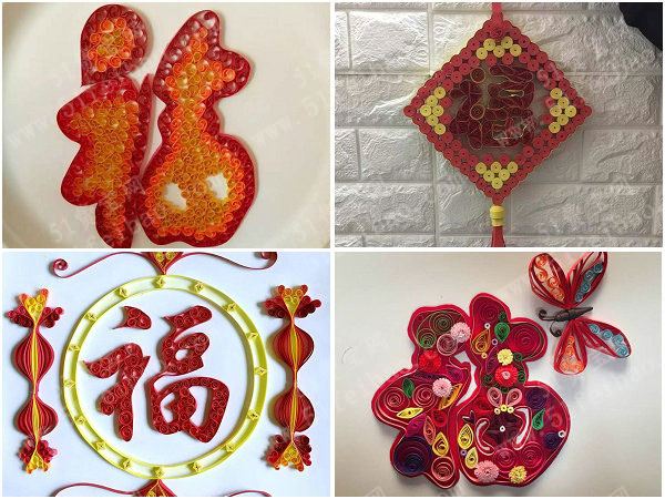 中国人过年diy饰物新年手工衍纸福字的做法
