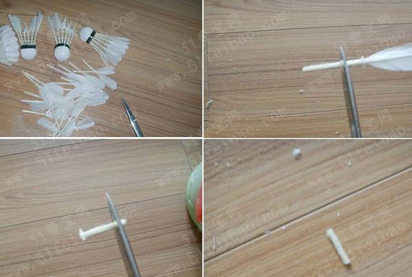 废羽毛球diy改制七星漂线组教程