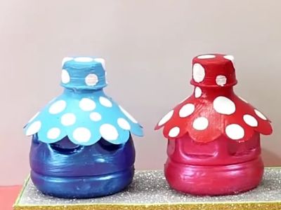 宝特瓶子DIY小房屋收纳小罐