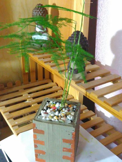废水泥DIY泥砖花盆教程