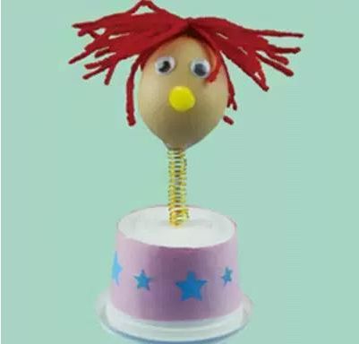 鸡蛋壳幼儿园作品DIY摇头娃娃