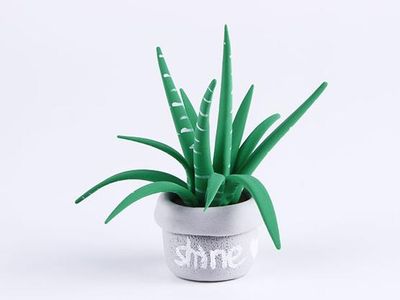 制作粘土手工入门作品,DIY粘土小芦荟盆栽