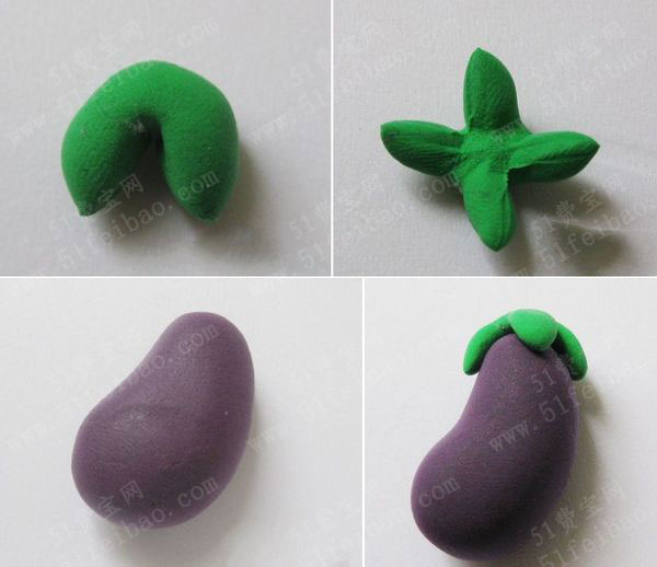 超轻粘土制作胖嘟嘟萌萌哒紫茄子