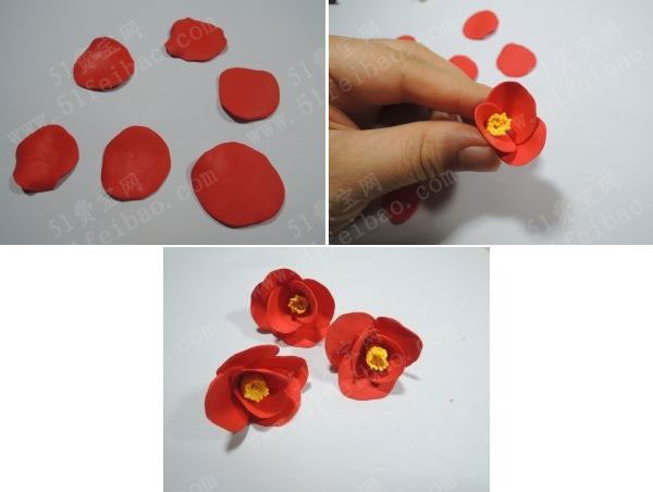 3,粘土制作的美丽花枝,黑褐色的粘土搓成树枝状.