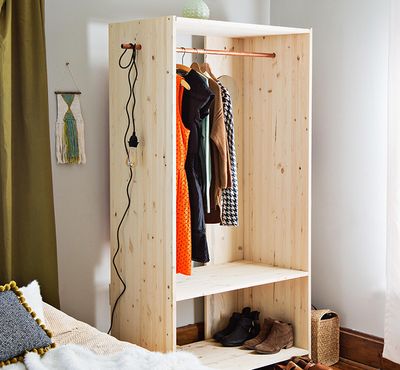 怎样做DIY卧室无门单人衣柜