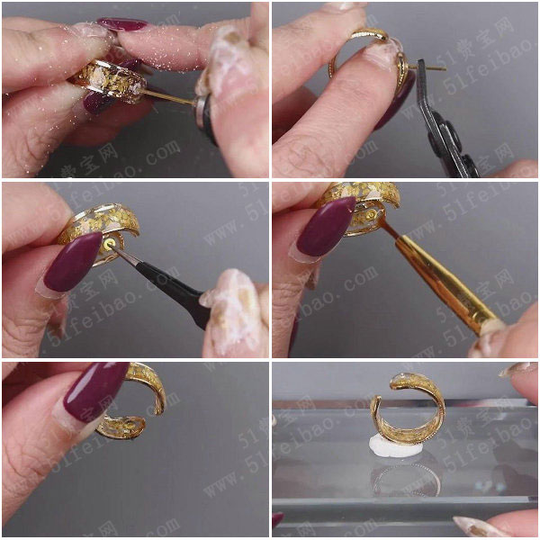 自制uv树脂首饰教程diy小清新干花珍珠戒指