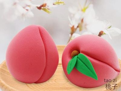 DIY超轻粘土寿桃的制作方法