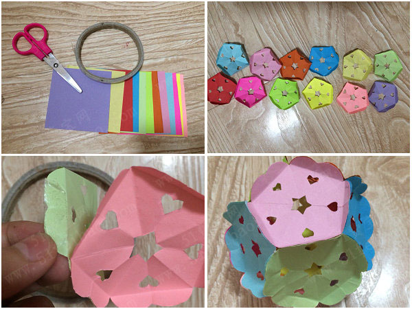 中秋节彩色苏流纸灯笼DIY教学