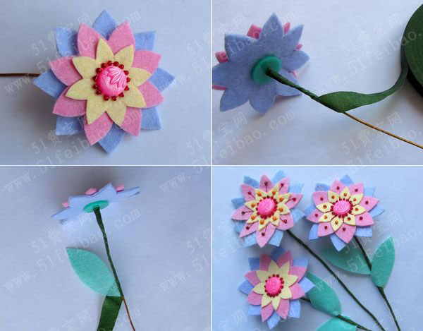 手工制作唯美系毡布不织布花朵