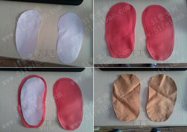 旧皮包废物利用：DIY皮面手工棉拖鞋教程