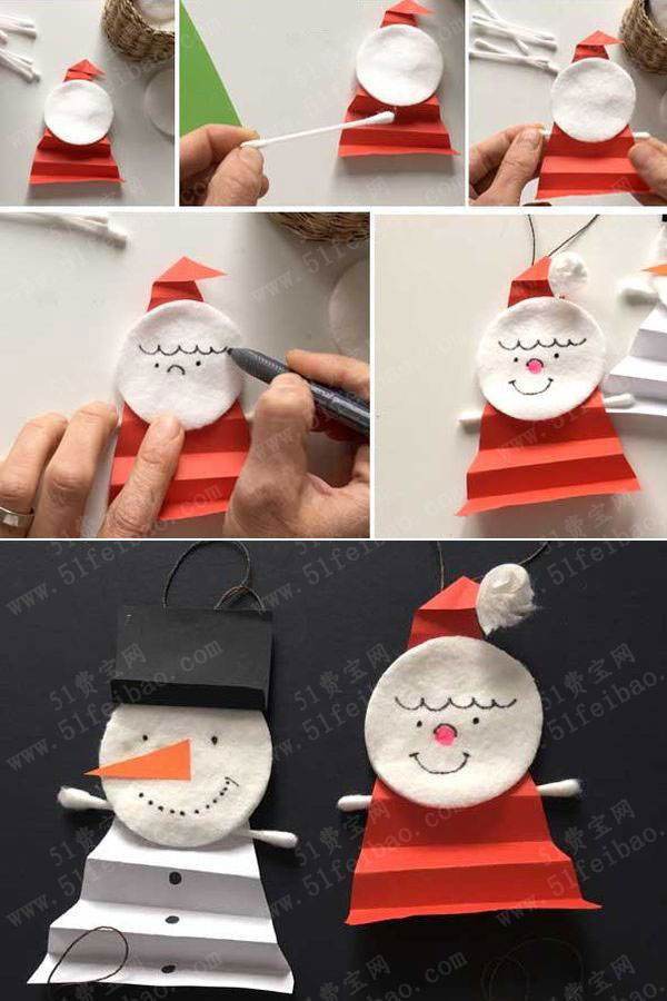废品玩乐diy做可爱圣诞节小饰品 - 废旧物品手工制作