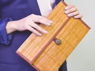 旧枕席一分钟改造DIY竹制公文包