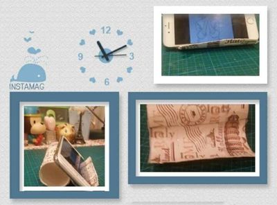 纸筒利用小创意:做个简单手机支架