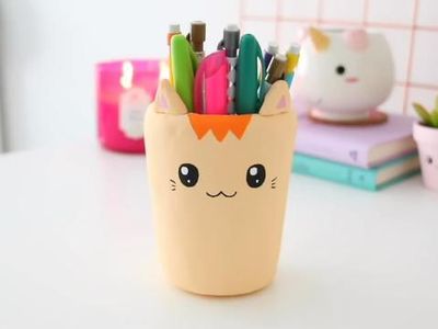 如何玩转用粘土和杯子做一个萌猫笔筒
