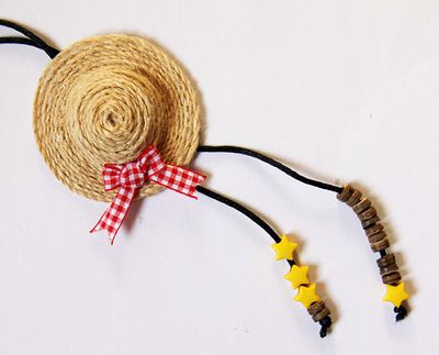 用绳子怎么做可爱的草帽手机挂件教程
