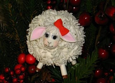 手作绵羊圣诞节挂饰件制作教程