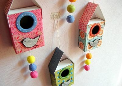 包装盒改造制作可爱鸟窝小挂件教学
