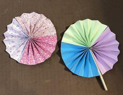 做把便携手风琴式可折叠团扇