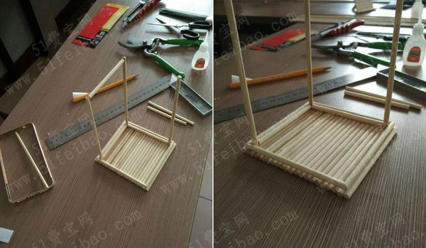 精美的用竹签制作的diy笔筒