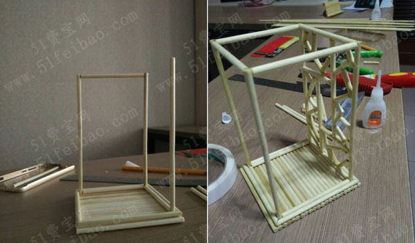 精美的用竹签制作的diy笔筒