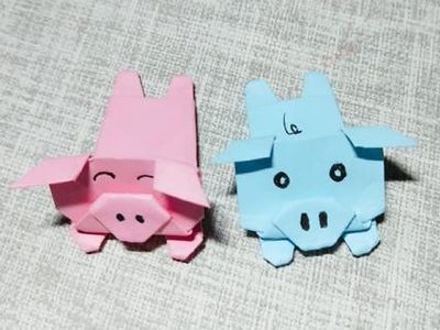 折纸教程:可爱小猪折纸图解