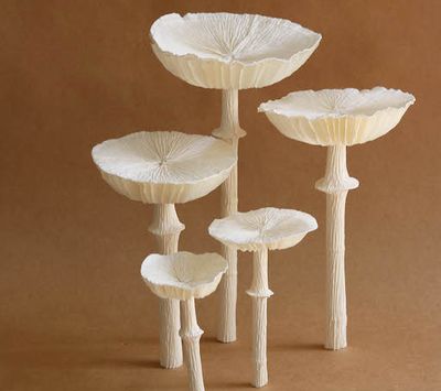 DIY立体皱纹纸蘑菇盆景教程
