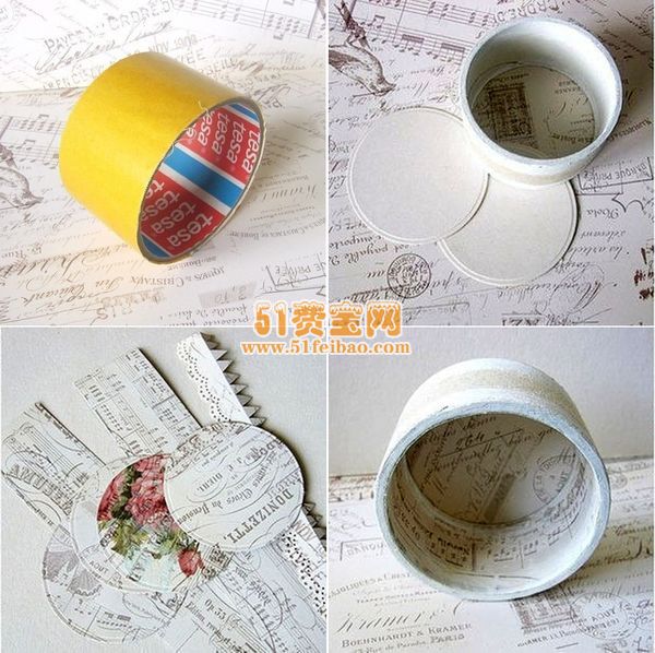 胶带圈变废为宝精美小饰品收纳盒 - 废旧物品手工制作
