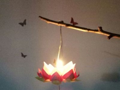 DIY元宵节折纸佛教莲花灯