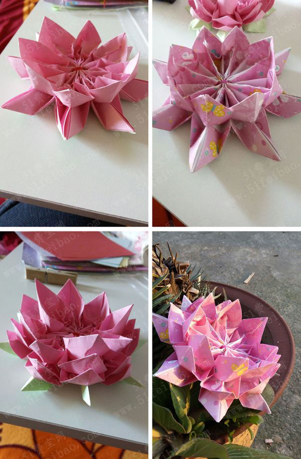 diy元宵节折纸佛教莲花灯