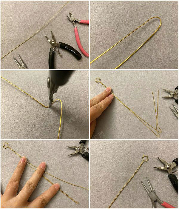 金属丝首饰手工diy绕线可爱手环