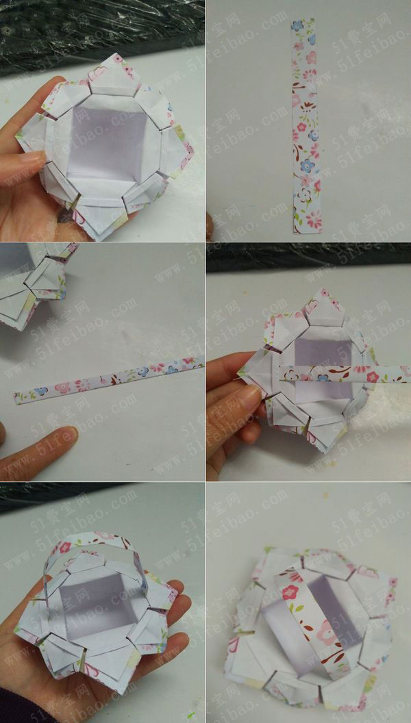 怎么折纸做八个角小花篮图文详解 手工小制作 51费宝网