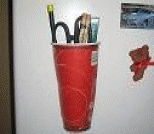 饮料纸杯DIY冰箱磁吸笔筒