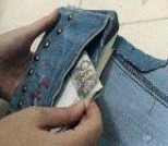 旧牛仔裤DIY耐用的课本书皮，还能当钱包用