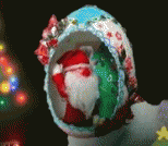 废物利用制作可爱的圣诞老人蛋壳摆件