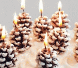 怎么利用干松果做个性圣诞蜡烛礼物