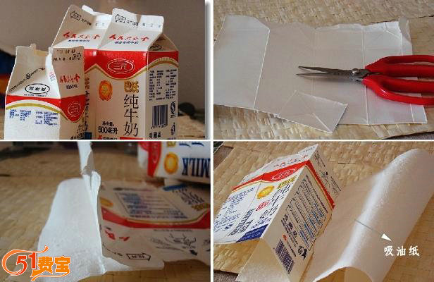简单的废物利用自制厨房吸油纸的做法