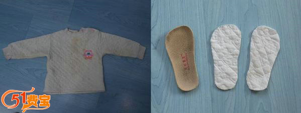废旧保暖内衣自制的冬日防寒鞋垫