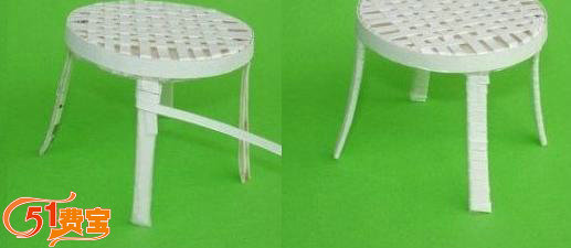 用废纸和一次性纸杯做的雕花小椅子摆设