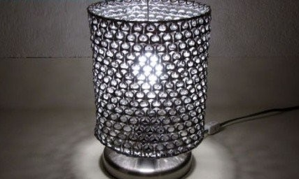 易拉罐环DIY金属风格的另类台灯罩 