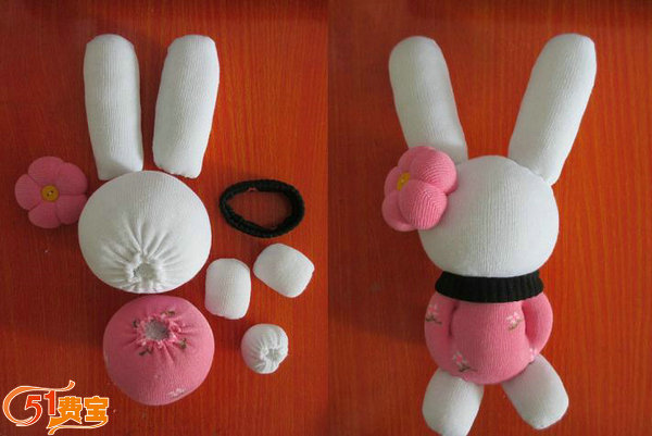 教你怎么利用旧袜子DIY制作倒霉兔手工娃娃