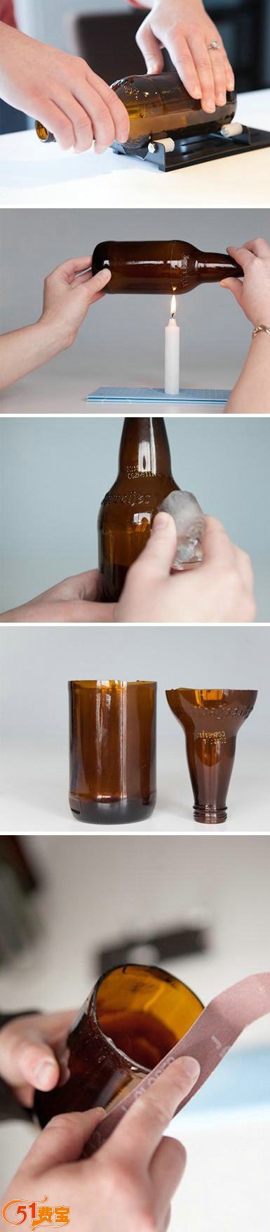 利用家庭废旧酒瓶和汽水瓶制作实用花瓶